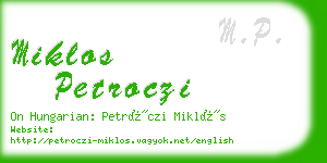 miklos petroczi business card